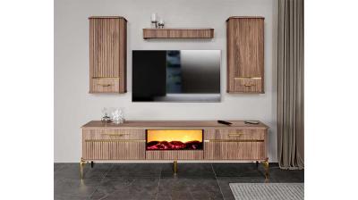 Milano Ceviz Şömineli Tv Ünitesi